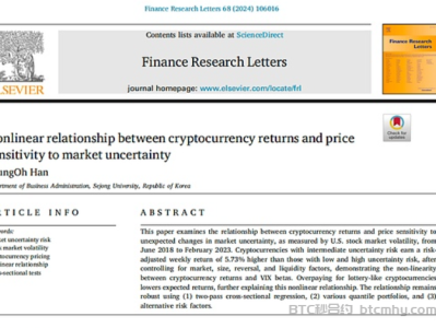 加密货币回报与市场不确定性：非线性价格敏感性分析
